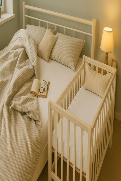 3 Adet Pamuklu ve Lastikli 60 x 120 x 15 cm Penye Bebek Çarşaf - Resim 2