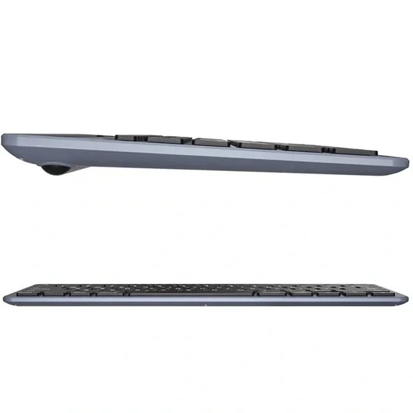 Lenovo Lecoo Bk100 Bluetooth V3.0 Çoklu Cihaz Uyumlu Şarj Edilebilir Kablosuz Gri Türkçe Q Klavye - 3