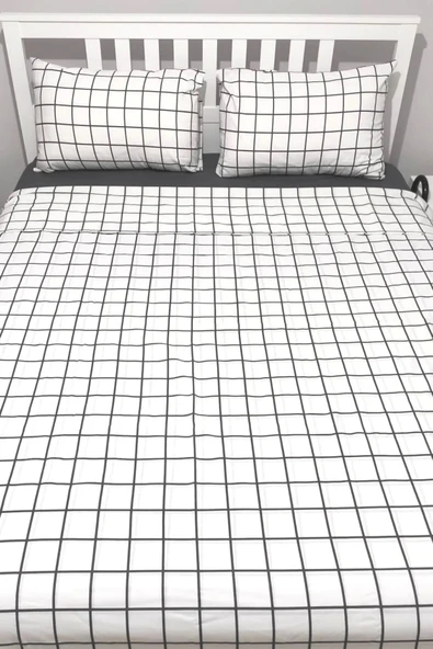 Karo Siyah Pamuklu Nevresim Takımı - 3