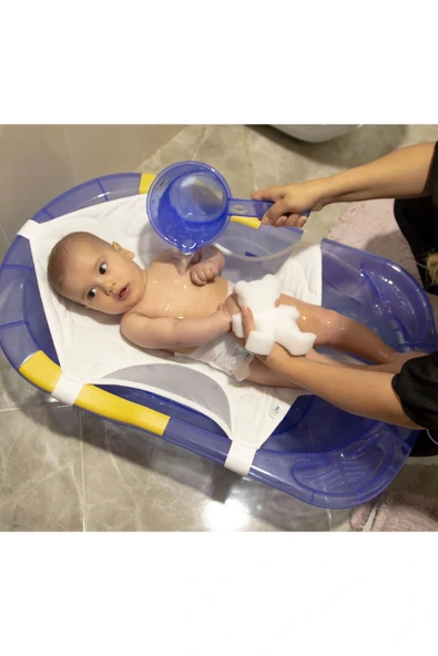 Babyjem Bebek Banyo Maşrapası Şeffaf Desenli Mavi - 2