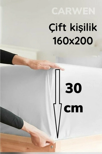 Çift Kişilik Ranforce Pamuklu Kumaş Lastikli Çarşaf Takımı - Resim 3