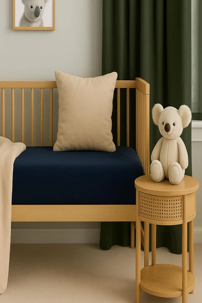 2 Adet Pamuklu ve Lastikli 60 x 120 x 15 cm Penye Bebek Çarşaf - Resim 2