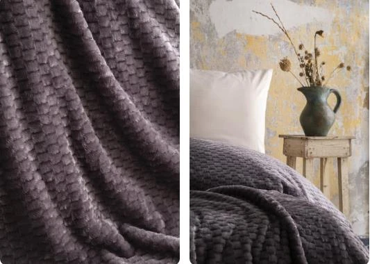 AP Jakarlı Tek Kişilik Antrasit Trusty Battaniye 160*220 - Resim 2