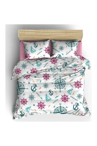 140 x 200  Yataklar İçin Çarşafı Lastikli Pamuklu Nevresim Takımı ürün görseli