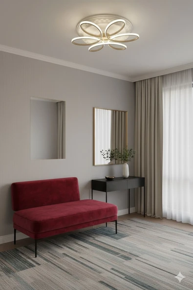 Papatya Gold Kasa 3 Renkli Kumandasız,65cm,oturma Odası,yatak Odası,salon Için Led Avize - 3