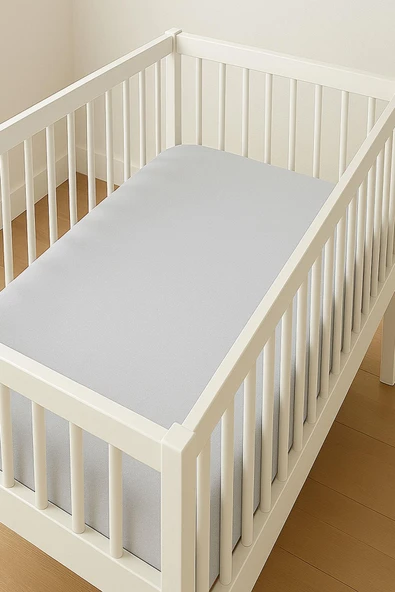 2 Adet Pamuklu ve Lastikli 60 x 120 x 15 cm Penye Bebek Çarşaf - Resim 5