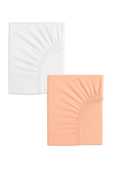 2 Adet Pamuklu ve Lastikli 60 x 120 x 15 cm Penye Bebek Çarşaf ürün görseli