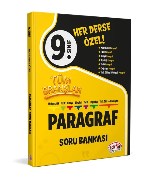 9. Sınıf Tüm Branşlar Paragraf Soru Bankası Editör Yayınları ürün görseli 1