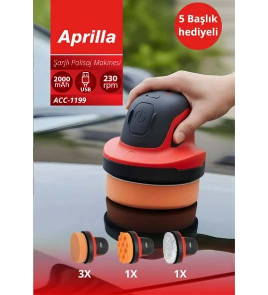 ACC-1199 Şarjlı Polisaj Makinesi+Pasta Cila+Sünger Hediyeli - Resim 2