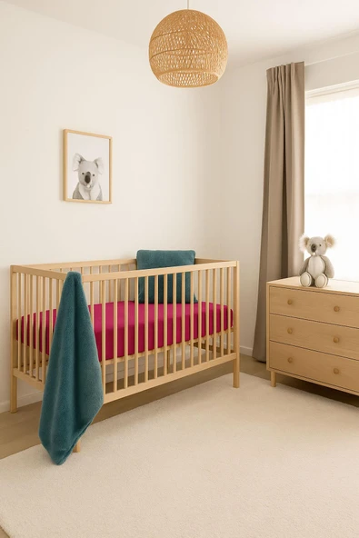 2 Adet Pamuklu ve Lastikli 60 x 120 x 15 cm Penye Bebek Çarşaf - Resim 7