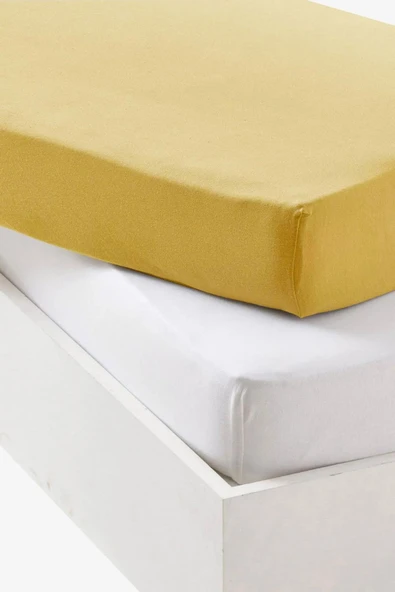 2 Adet Pamuklu Ve Lastikli 60 X 120 X 15 Cm Penye Bebek Çarşaf - Resim 2