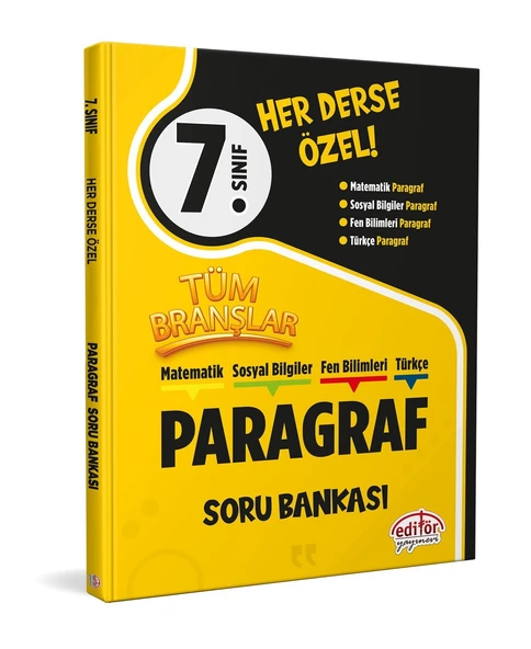 7. Sınıf Tüm Branşlar Paragraf Soru Bankası Editör Yayınları