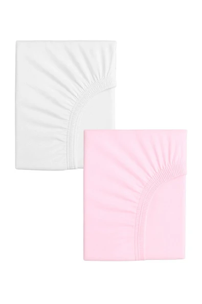 2 Adet Pamuklu ve Lastikli 60 x 120 x 15 cm Penye Bebek Çarşaf ürün görseli