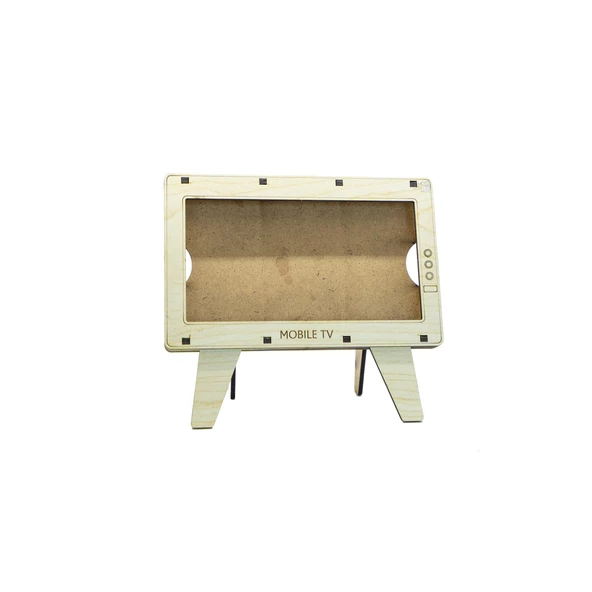 Dekoratif Ahşap Telefon Standı telefon Tutucu - 4