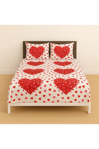 Desenli Kalpli Çift Kişilik 160 X 200 Lastikli Çarşaf ve 2 Adet Yastık Kılıfı ürün görseli