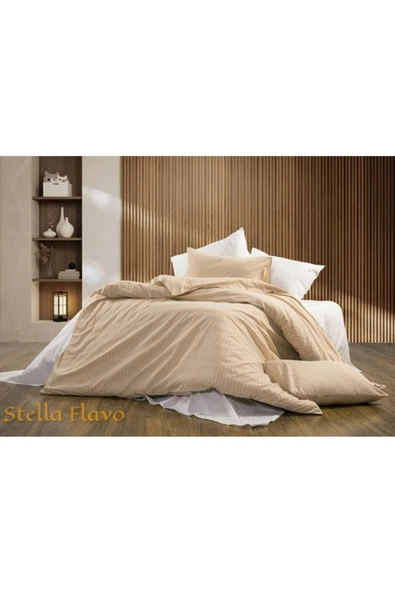 İpliği boyalı Organik Nevresim takımı Çift kişilik (Çarşafı lastikli ve 4 yastık kılıflı)