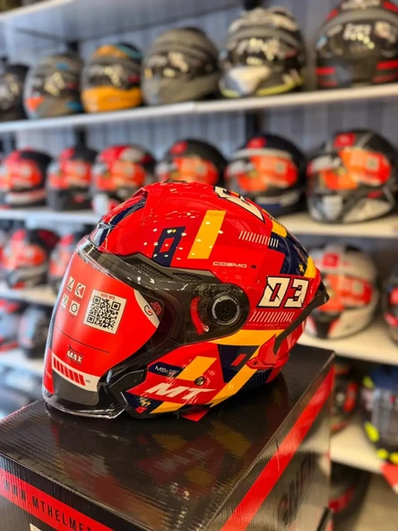 KASK MT COSMO SV SERGIO GARCIA E5 PARLAK KIRMIZI - Resim 2