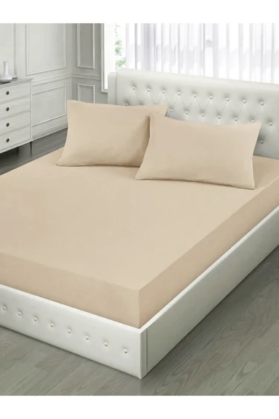 Çift Kişilik Lastikli Kumaş Çarşaf + 2 Yastık Kılıfı ürün görseli