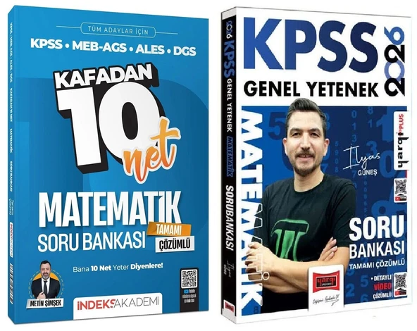 Yargı + İndeks 2026 KPSS Matematik Kafadan 10 Net Soru Bankası 2 li Set - İlyas Güneş Yargı + İndeks Akademi Yayınları ürün görseli 1