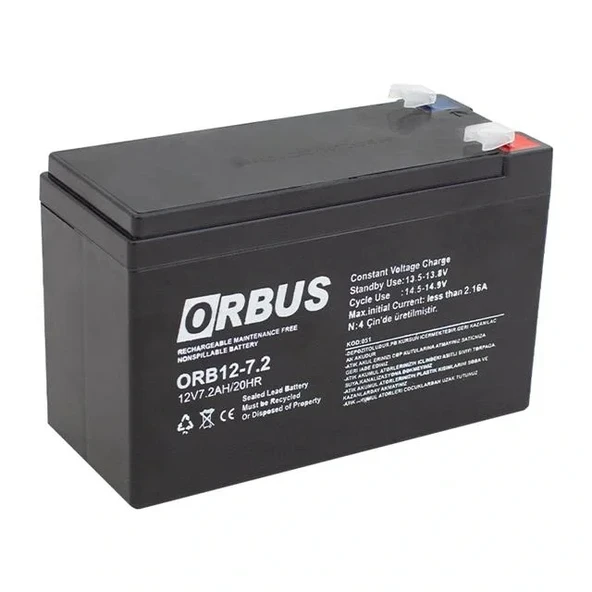 Orbus Orb12-7.2 12 Volt 7.2 Amper Akü (150x65x90 Mm)