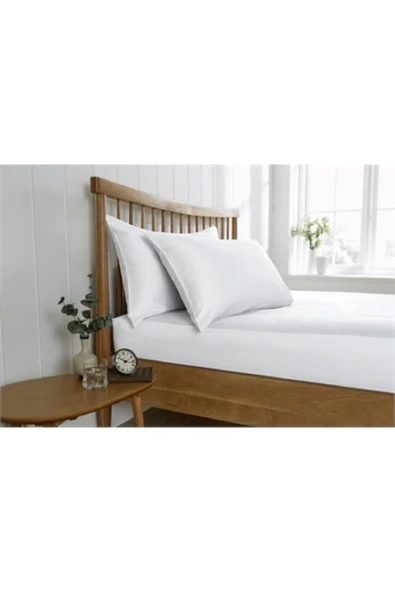 Stella Flavo %100 Pamuk Çift Kişilik Luxury Lastikli Çarşaf Seti Beyaz 180x200+30cm - Resim 3