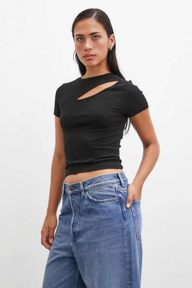 Önü Açık Bluz Siyah - Resim 4