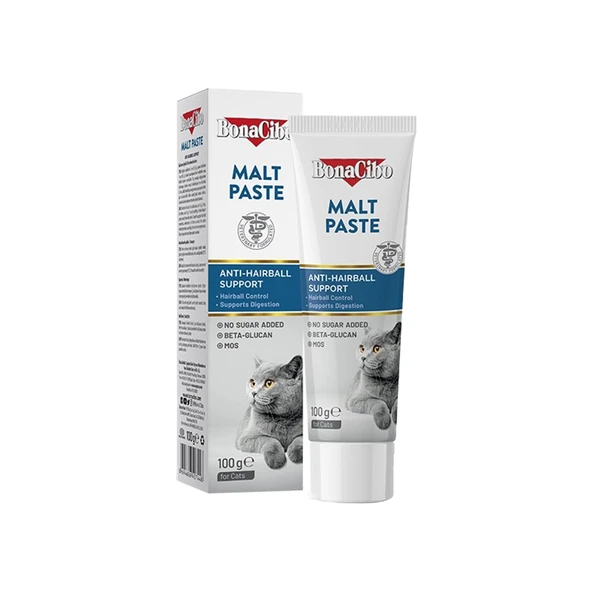 BonaCibo Yetişkin Kediler İçin Tüy Yumağı Oluşumunu Önleyici Malt Macun (100 ml)