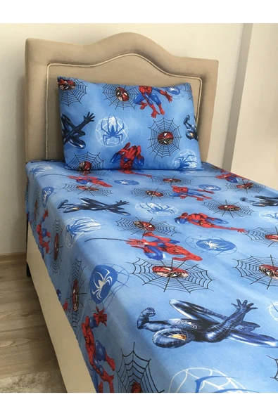 Tek Kişilik Lastikli Çarsaf Takımı Spiderman ( Örümcek Adam) ürün görseli