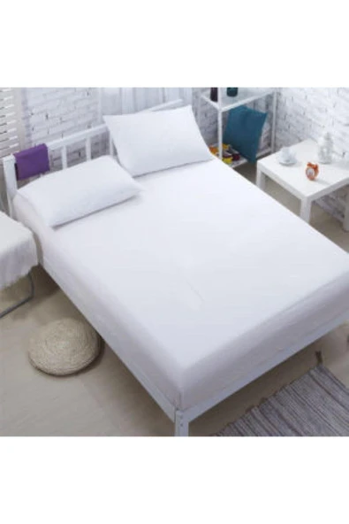 Stella Flavo %100 Pamuk Çift Kişilik Luxury Lastikli Çarşaf Seti Beyaz 180x200+30cm - Resim 4