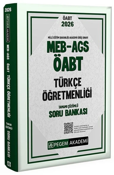 Pegem 2026 ÖABT MEB-AGS Türkçe Öğretmenliği Soru Bankası Çözümlü Pegem Akademi Yayınları ürün görseli