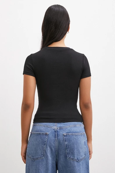 Önü Açık Bluz Siyah - Resim 6