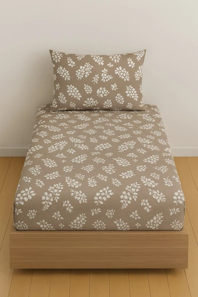 Tek Kişilik Desenli Lastikli Çarşaf Seti 100x200 Cm + 1 Yastık Kılıfı 50x70 ürün görseli