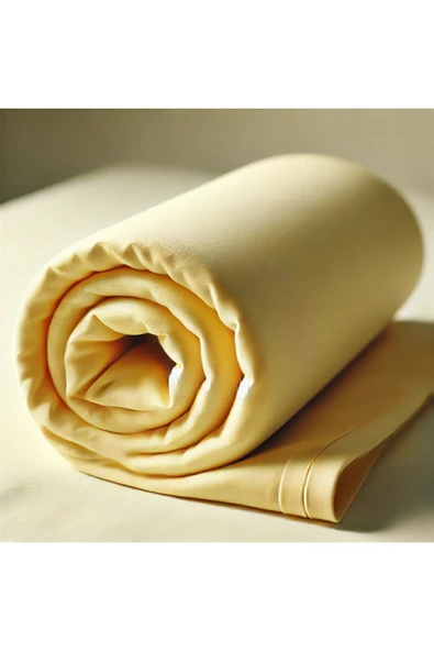 Lastikli  %100 Pamuk Penye Çarşaf Tek Kişilik Sarı ürün görseli 1