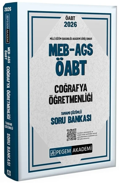 Pegem 2026 ÖABT MEB-AGS Coğrafya Öğretmenliği Soru Bankası Çözümlü Pegem Akademi Yayınları ürün görseli 1