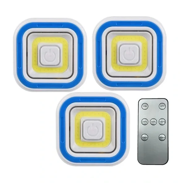 Powermaster Pm-6936 Cob Ledli Pilli Uzaktan Kumandalı Üçlü Lamba ürün görseli