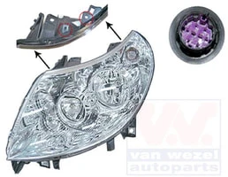 AYFAR 505207 FAR SİNYAL SOL MOTORLU BOXER-JUMPER-DUCATO 06-14 H1 H7 7 FİŞLİ 1369497080 - 1