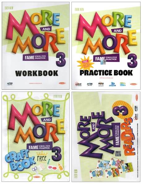 Kurmay Elt More and More 3.Sınıf Practice Book+Work Book +Craft Book+Readers (4 lü Set)
