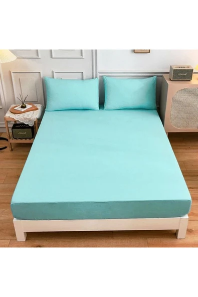 Çift Kişilik Lastikli Kumaş Çarşaf + 2 Yastık Kılıfı ürün görseli