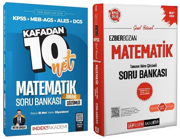 Pegem + İndeks 2026 KPSS Matematik Ezberbozan + Kafadan 10 Net Soru Bankası 2 li Set - Metin Şimşek Pegem + İndeks Akademi Yayınları ürün görseli 1