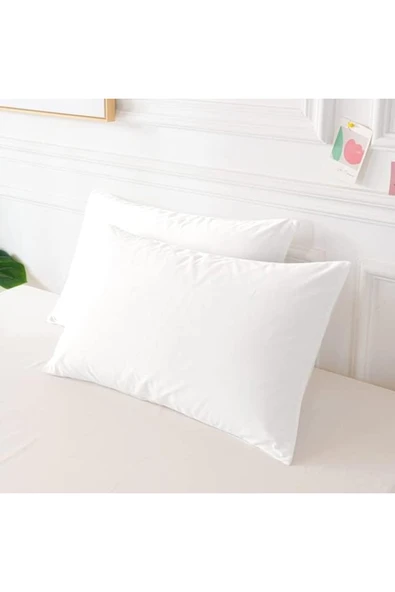 Düz Pamuklu 2'li Yastık Kılıfı 50x70 Beyaz ürün görseli