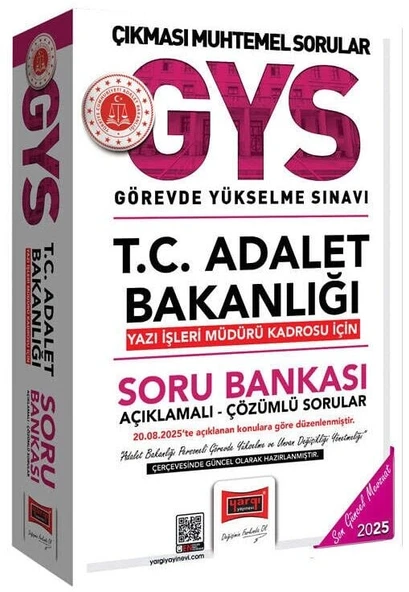 Yargı 2025 GYS Adalet Bakanlığı Yazı İşleri Müdürü Soru Bankası Çözümlü Görevde Yükselme Yargı Yayınları ürün görseli 1