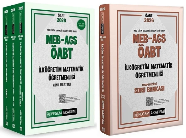 Pegem 2026 ÖABT MEB-AGS İlköğretim Matematik Öğretmenliği Konu Anlatımlı + Soru Bankası 2 li Set Pegem Akademi Yayınları ürün görseli