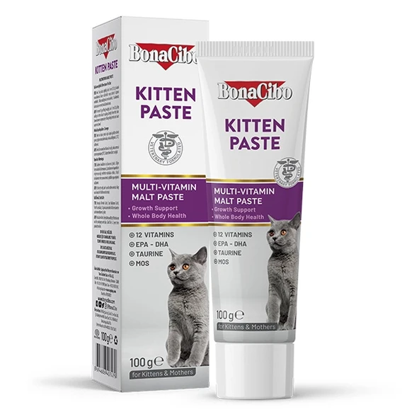 BonaCibo Kitten Paste Yavru ve Emziren Kediler için Multivitamin 100 Gr
