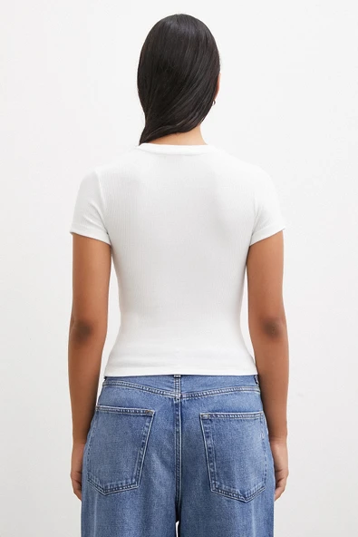 Önü Açık Bluz Beyaz - Resim 6