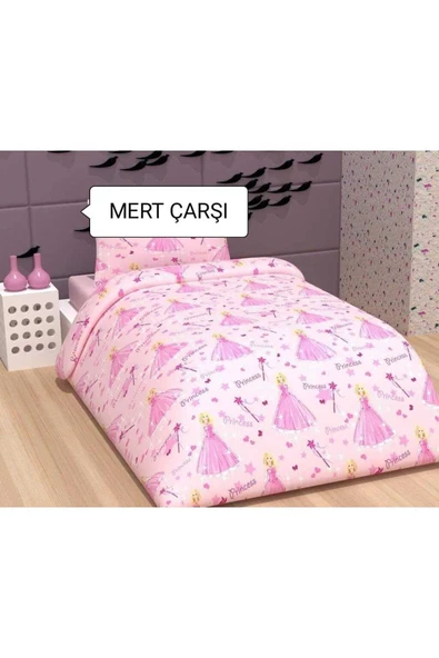 Tek Kişilik Kelebekli Prenses Nevresim Çarşaf Takımı ürün görseli