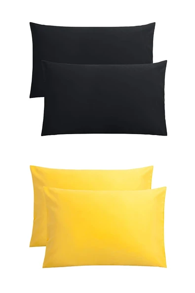 Stella Flavo 4'lü Yastık Kılıfı 50x70+20cm Kapaklı Siyah-sarı ürün görseli