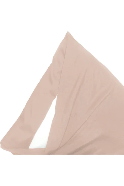 %100 Pamuklu Ranforce Yastık Kılıfı - Bej Krem - 2'li Set 50x70 - - Resim 3