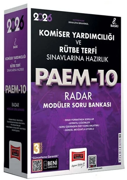 Yargı 2026 Komiser Yardımcılığı ve Rütbe Terfi PAEM-10 Radar Soru Bankası Modüler Set Çözümlü Yargı Yayınları ürün görseli 1