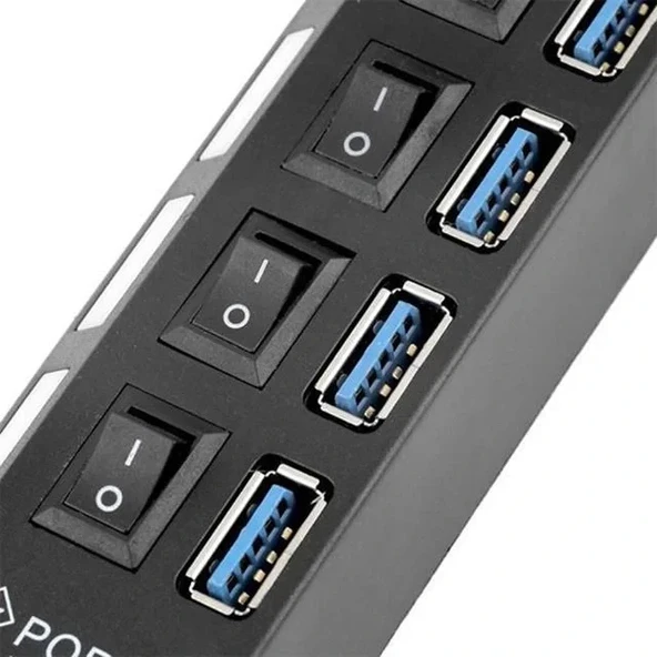 Powermaster Pm-11365 4 Port Anahtarlı Usb 3.0 Hub Çoklayıcı 30 Cm Kablolu - 3