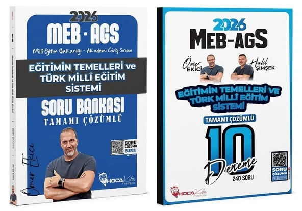 Hoca Kafası 2026 MEB-AGS Eğitimin Temelleri ve Türk Milli Eğitim Sistemi Soru Bankası + 10 Deneme 2 li Set - Ömer Ekici Hoca Kafası Yayınları ürün görseli